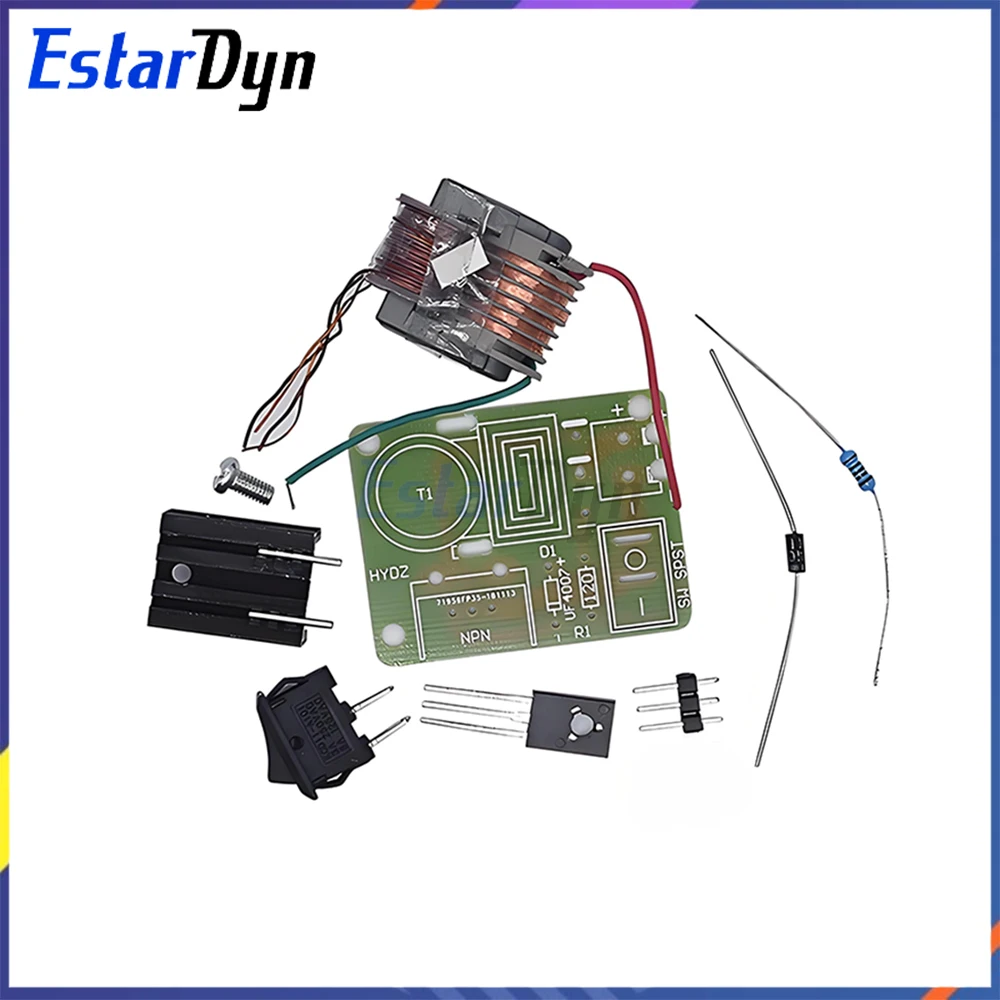 15KV مولد الجهد العالي قوس الإشعال وحدة لتقوم بها بنفسك عدة مع محول U-Core 18650 بطارية دفعة خطوة حتى 3.7 فولت إلى 15KV