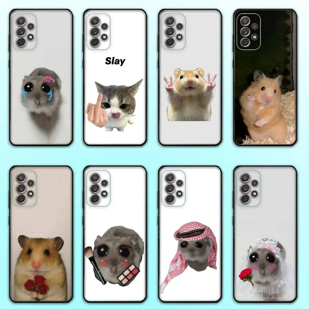 

Funny Sad Hamster Meme Phone Case For Samsung S 25,24,23,22,30,21,10,9,Ultra,Plus,Lite,FE,4,5 G Soft Black Case