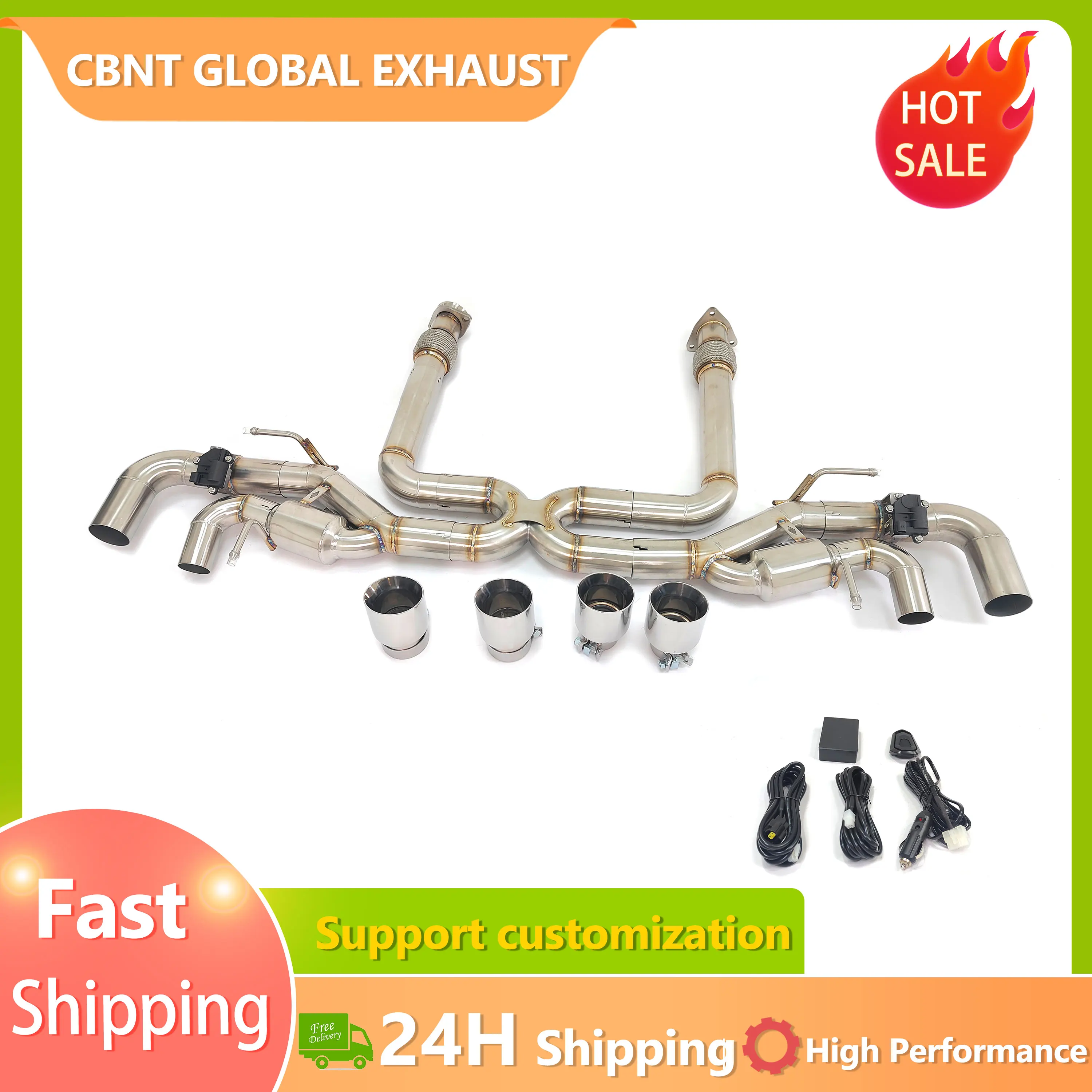 

CBNT for Chevrolet Corvette C8 Valvetronic Muffler Axleback High Quality SS304 Valved Catback Remote Control Exhuast System