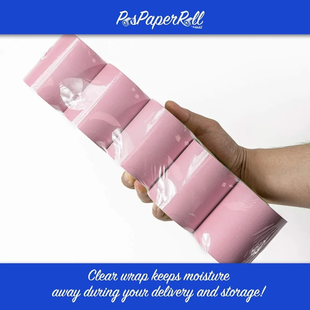 Pacote com 36 rolos de papel térmico para recibos de 3" x 55' - revestido superior para impressão suave