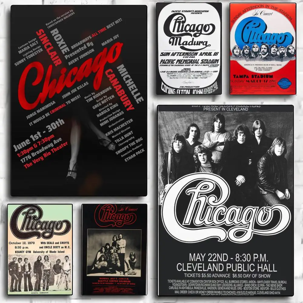 band C-Chicago-O Poster Minimalist Wall Sticker for Cafe Office Bar Home Decor and Gift