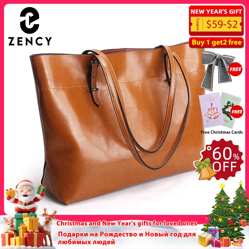 

New Style Brown Women Handbag 100% Genuine Leather Female Shoulder Purse Ladies Black Tote Bag Large Capacity Shopping Bags
