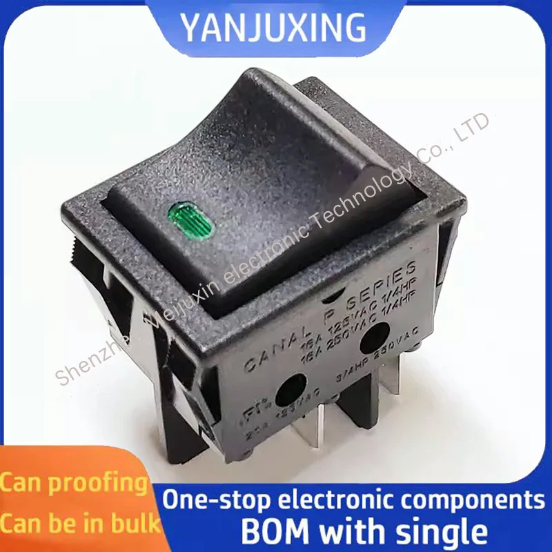 1~5pcs/lot Large boat switch warping switch R210 LED green silver contact four pin two stops