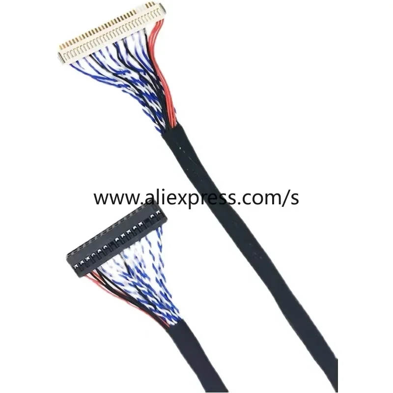 FIX-30PIN LCD LVDS Double 8 Double 8 Display Panel Cable with Card Buckle with Ground Wire 30/40/50/60/80/150cm