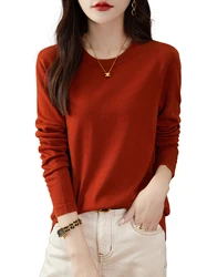 Fashion Women T Shirt 100% Merino Wool Base Top Summer O Neck T Shirt Soft Thin Tee Women Top Clothes Youthful Korean Trendy y2k