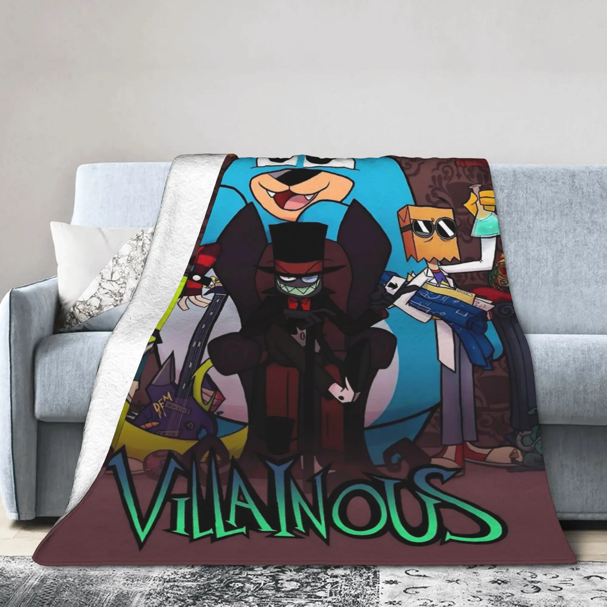 Плюшевый тонкий плед-одеяло Villainous Comdy: мягкий флис, идеальный подарок для отдыха