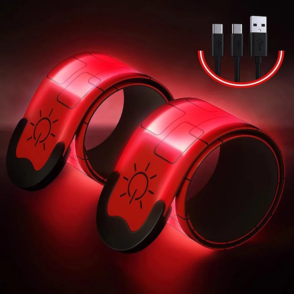 

USB Charging Night Running Armband LED Light Band Cycling Safety Armband Outdoor Sports Safety Arm Belt Leg Warning Wristband