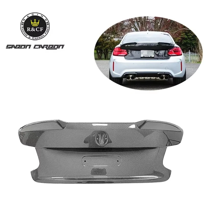 For BMW 2 Series F22 F87 M2 M2C Coupe 2-Door MP Style Double-sided Carbon Fiber Rear Trunk BootLid