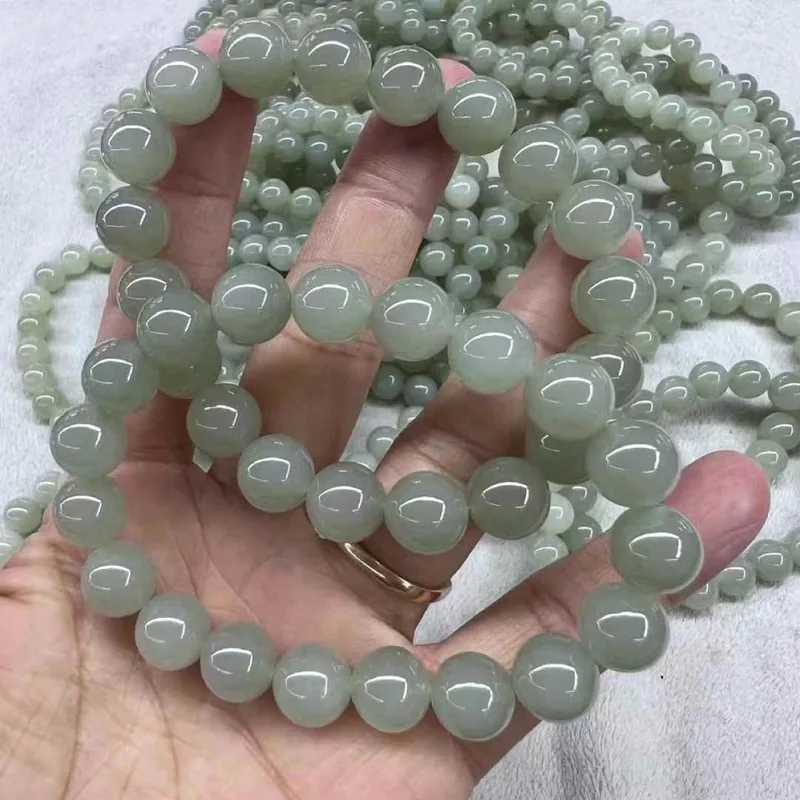natural Hetian jade, Qinghai material, 10mm bracelets and bead strings