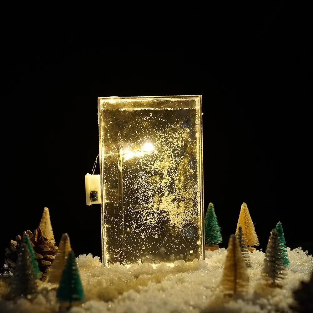 Luce notturna magica natalizia Kit illuminazione nevosa Lampada da comodino Decorazioni arti e mestieri per bambini e adulti Giocattolo