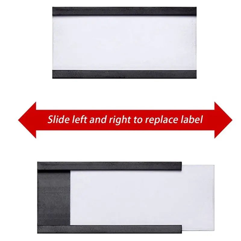 Y17A 400Pcs Magnetic Label Holders With Magnetic Data Card Holders With Clear Plastic Protectors For Metal Shelf (1 X 2Inch)