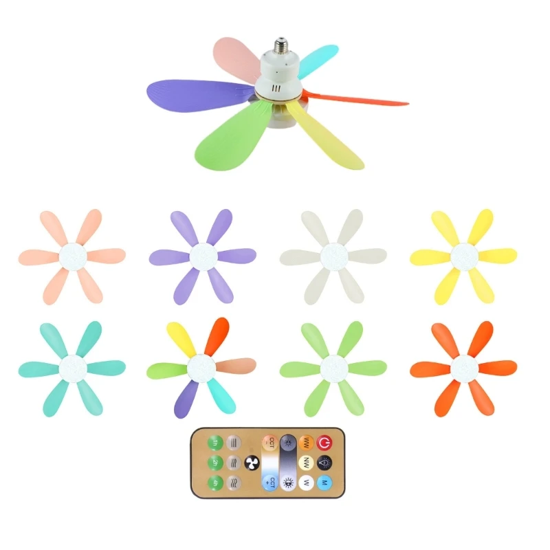 AC85V-265V 40W LED Fan Lamp Remote Control E27 Ceiling Fan with Timing Function for Home Offices Bedroom Kitchen