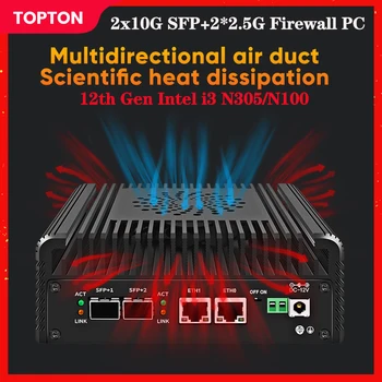 2024 Intel i3 N305 N100 Soft Router 12th Gen Firewall Mini PC 2x10G SFP + 2xi226-V 2.5G 2xNVMe 2xHD DDR5 MiniPC NAS Server Proxmox