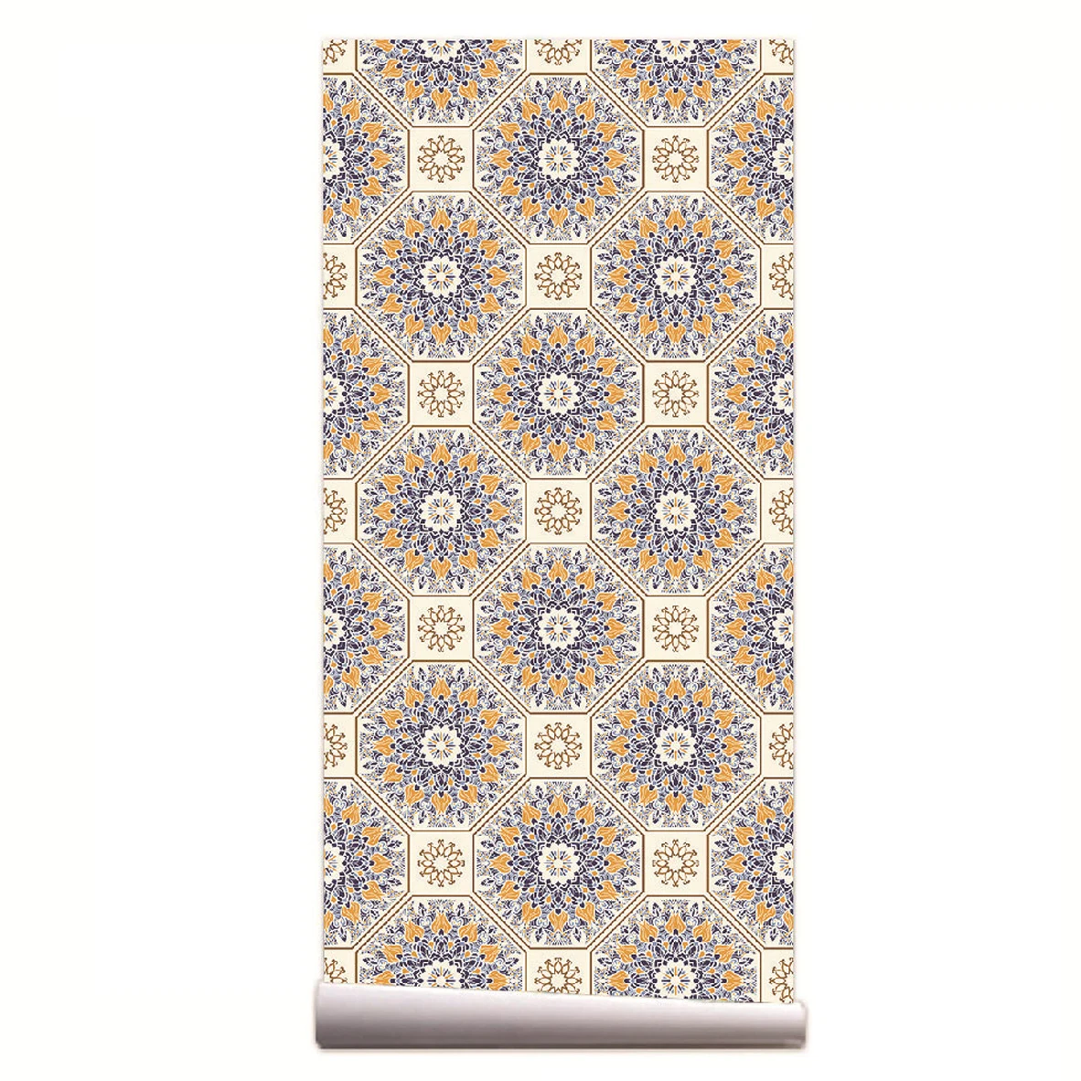 Boho Contact Paper Peel and Stick Wall Paper for Bathroom Waterproof Shower Wall Covering Moroccan Tiles Wallpaper for Kitchen