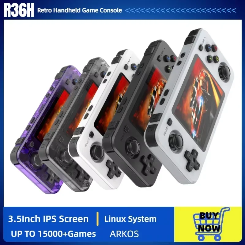

Портативная игровая консоль 2026 R36H в стиле ретро, 3,5-дюймовый IPS-экран, 3000 мАч, система Linux с открытым исходным кодом, портативные плееры для мальчиков, подарок