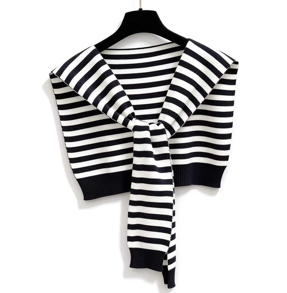 Striped Shawl Wrap for Women Lightweight Knit Fabric Suitable for Summer Air Conditioning and Transitional Season Wear
