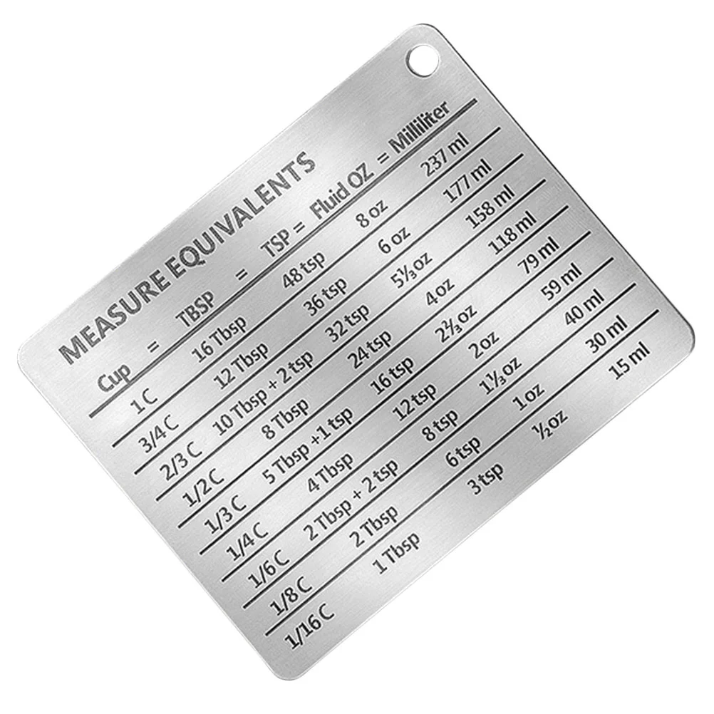 Stainless Steel Fridge Magnet Kitchen Measurement Conversion Chart Home Accessory