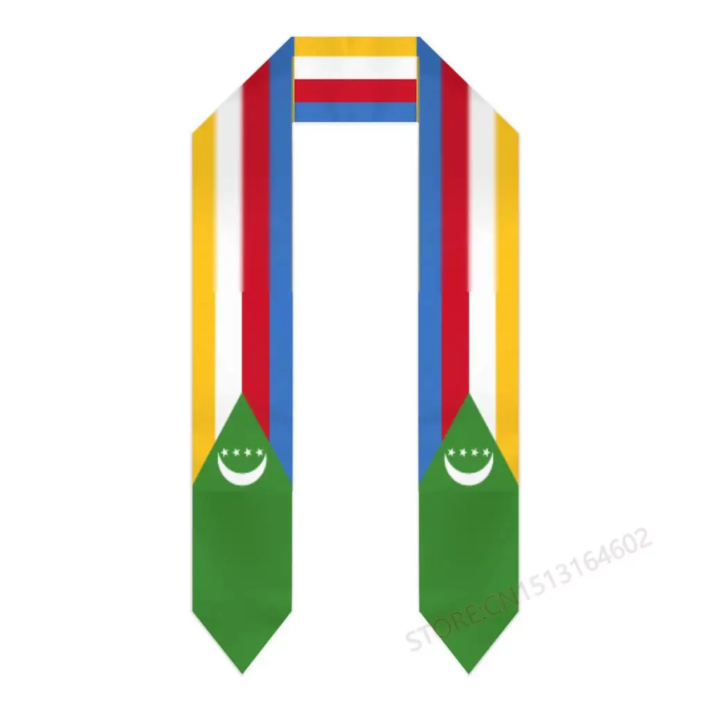 

Custom Name Or Logo Comoros Flag Scarf Graduation Stole Sash International Study Abroad Class of 2023 Shawl