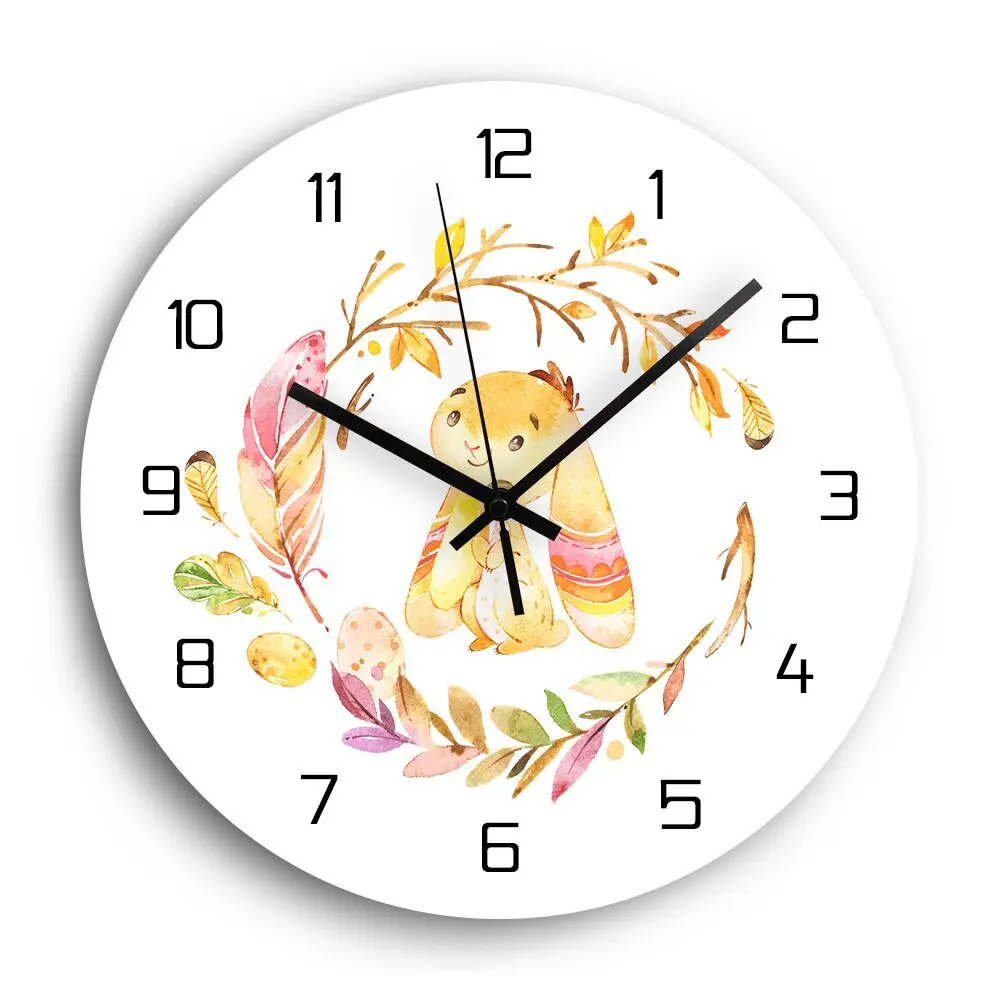 Cute and Adorable Pattern Home Living Room Creative Wall Mounted Quartz Clock Wholesale Silent Best Selling Internet Famous