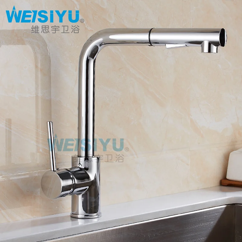 

Copper electroplating pull type hot and cold kitchen sink faucet sink faucet