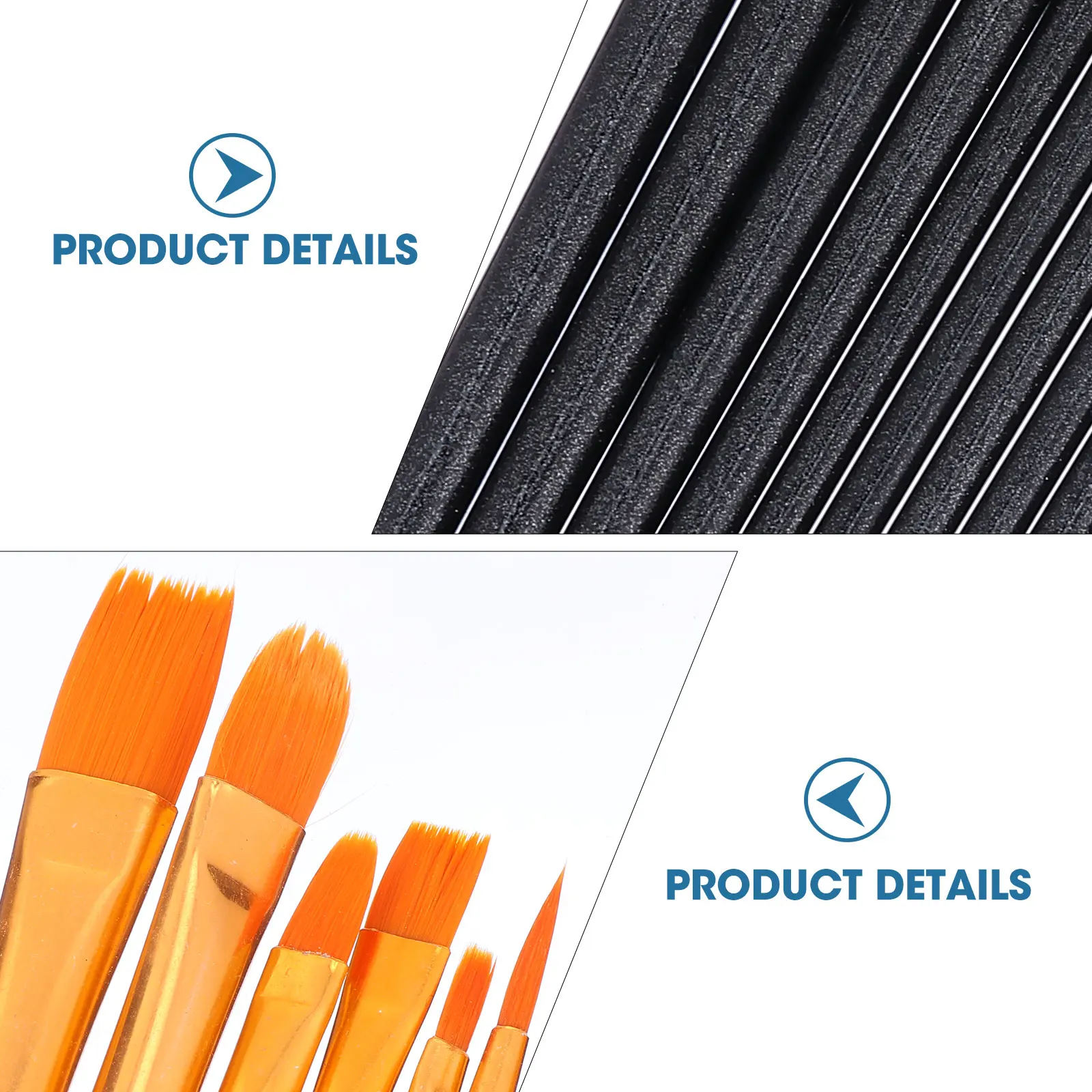 

50pcs Watercolor Oil Paint Diy Craft Art Painting Brushes Wood Handle Pure Natural Bristle Easy Use Comfortable Hold Gift