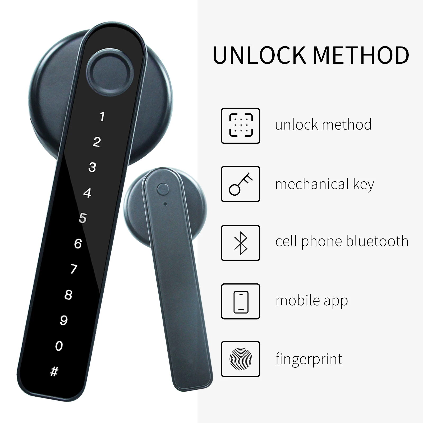 PHIPULO Smart Door Lock Biometric Fingerprint Lock Digital  Electronic Lock Keyless Entry Door Knobs Lock for Smart Home