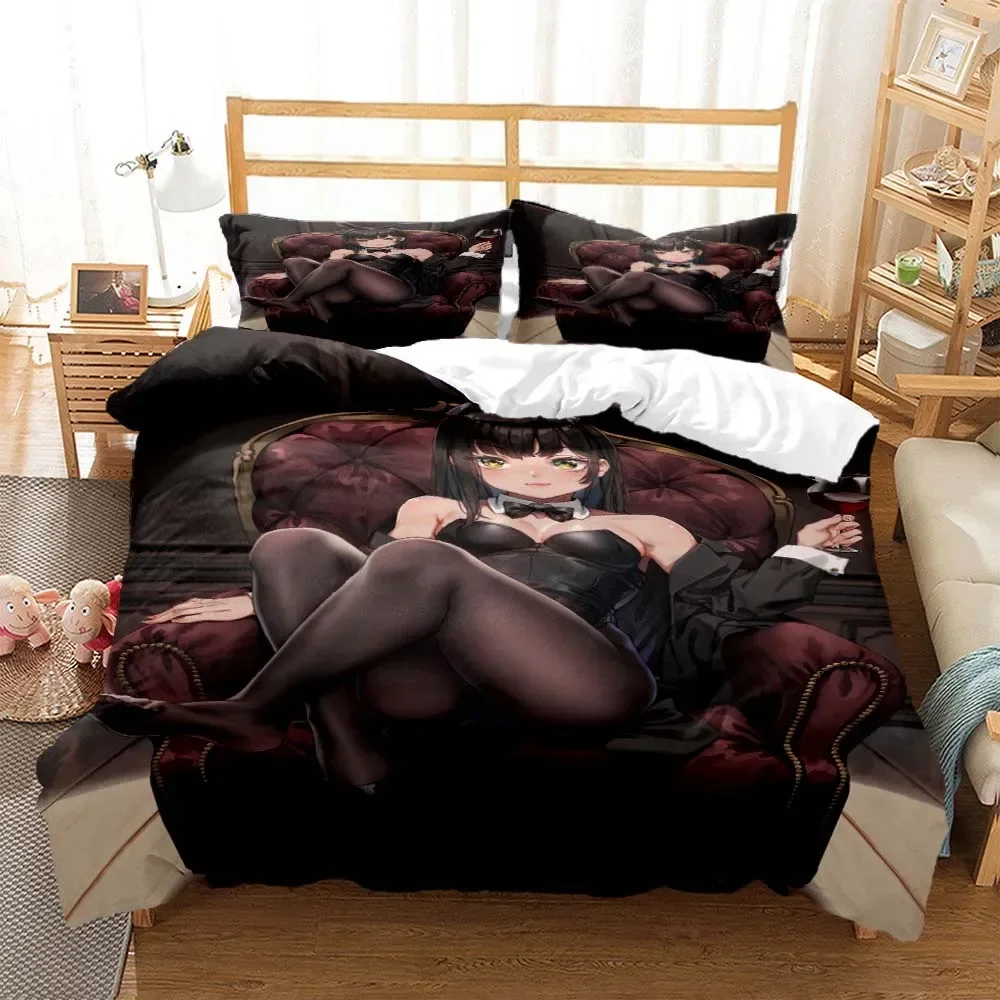 

Sexy beauty cartoon Comfortable Duvet Quilt Cover Pillowcase Bedding Set Children Bedroom Decoration Home Textile