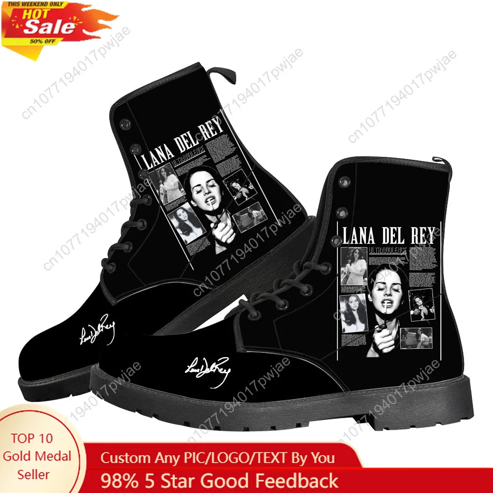 

Lana Del Rey Singer Casual Boots Mens Womens Teenager Shoes Retro Street 3D water proof Boot Outdoor Customize Made Boots