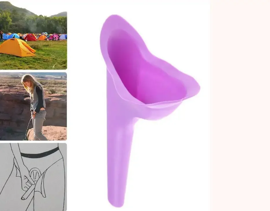 2pc Woman Standing Piss Portable Toilet Urinal Camping Tent Outdoor Travel Emergency Soft Silicone Pee Funnel Urine Toilet tool