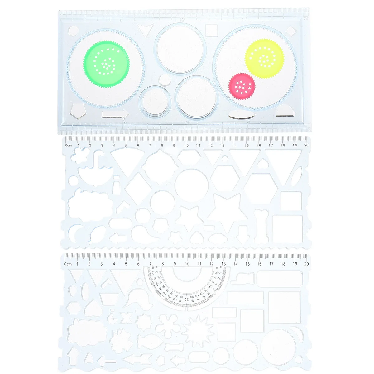 

3pcs Geometric Drawing Template For Creative Drawing Set Creative Stationery Educational Tool Parent- Interactive