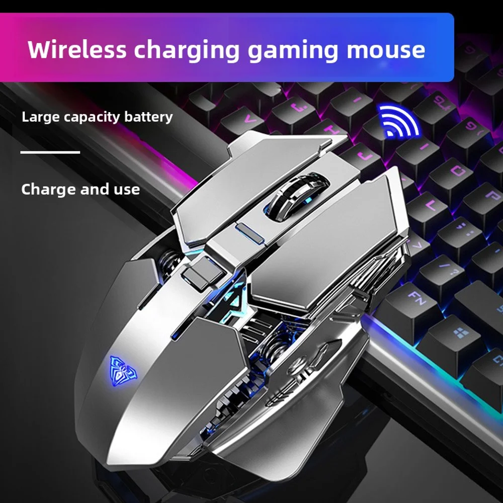 

2025 New Wireless Mouse Rechargeable Laptop Desktop Computer Mechanical Metal Esports Gaming Mouse
