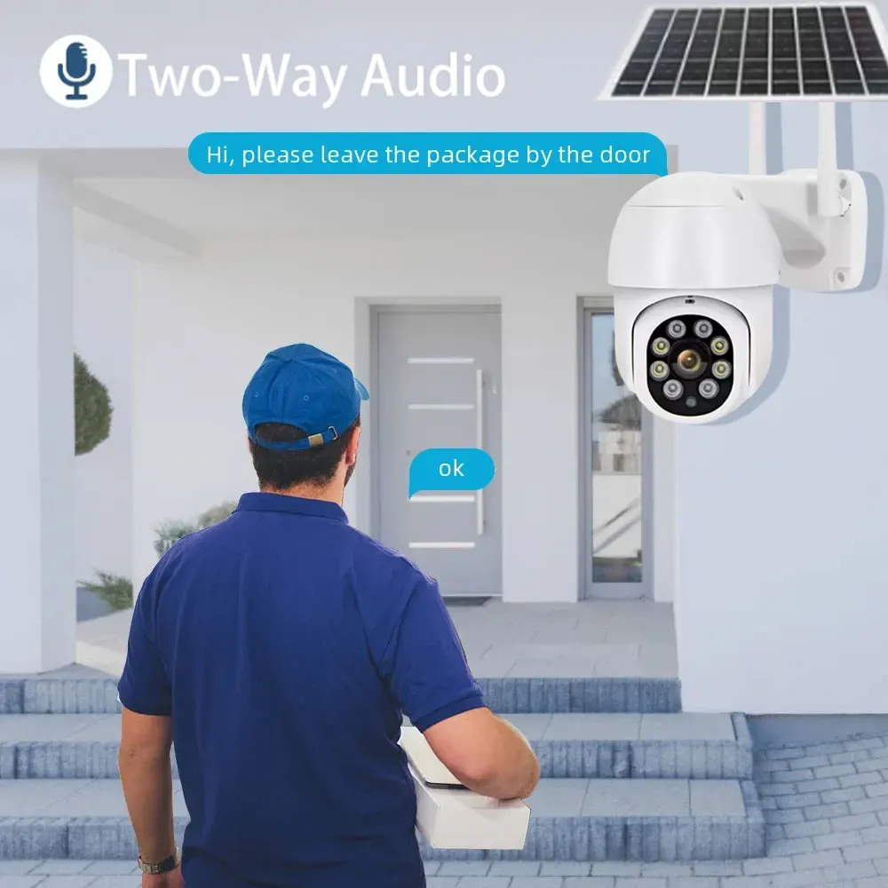 Tuya 5MP Solar Battery 4G Sim Card Wireless PTZ Security Camera Outdoor Auto tracking Wifi CCTV Surveillance Camera Smart life