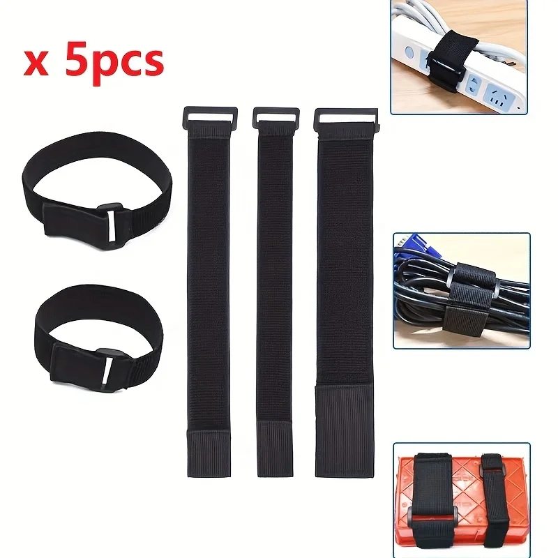 5Pcs Cable Tie Reverse Buckle Stretch Fastener Cable Straps Nylon Extension Strap Cord Wrap Organizer