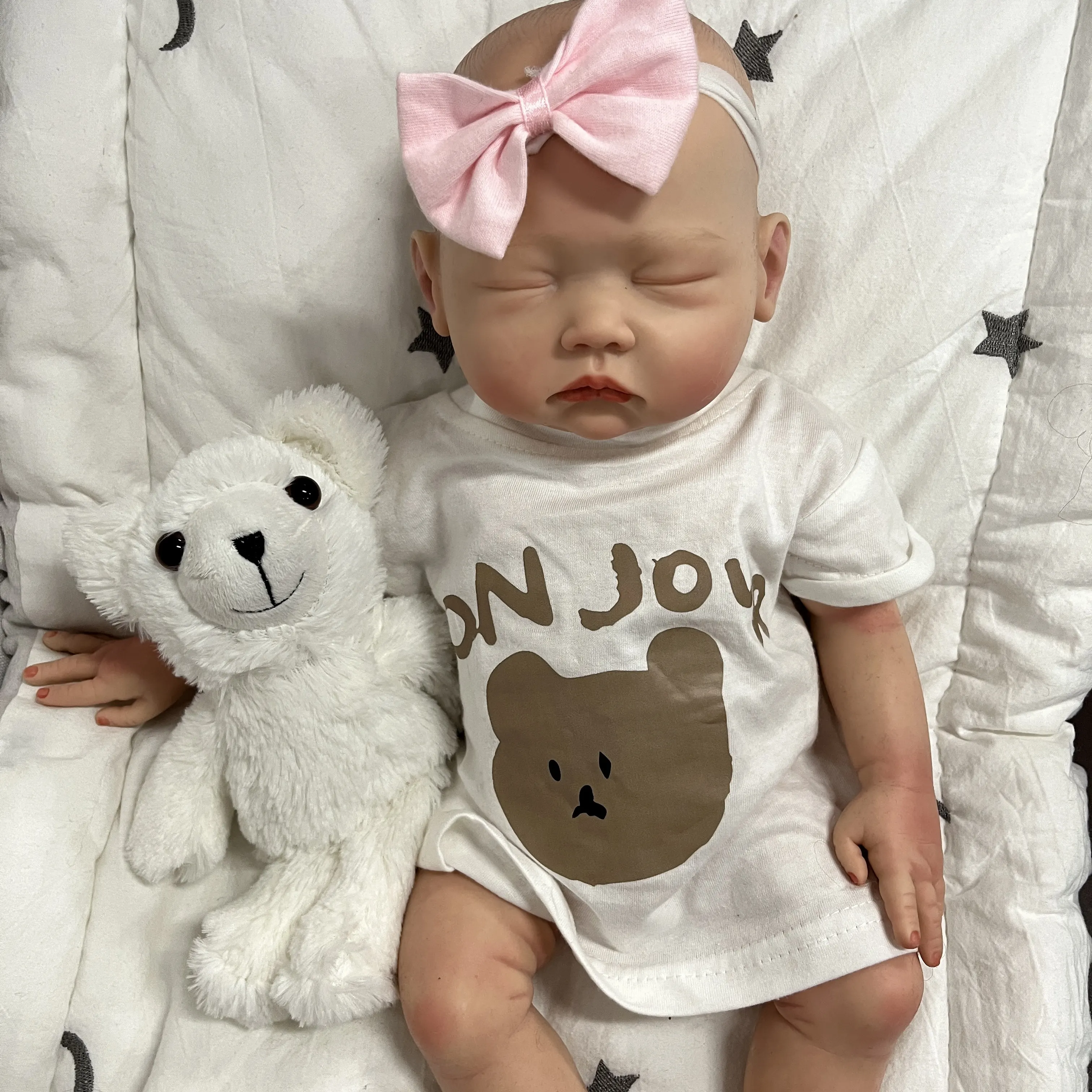 Спящий ребенок для 18-дюймовой силиконовой куклы реборн, ручная роспись, мягкая силиконовая настоящая милая кукла реборн для детей