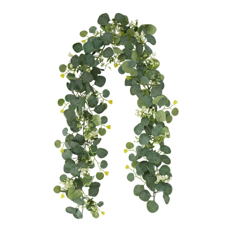 LX0C 60 Flower Eucalyptuses Garlands 180 سم ملحقات داخلية وحفلات زفاف