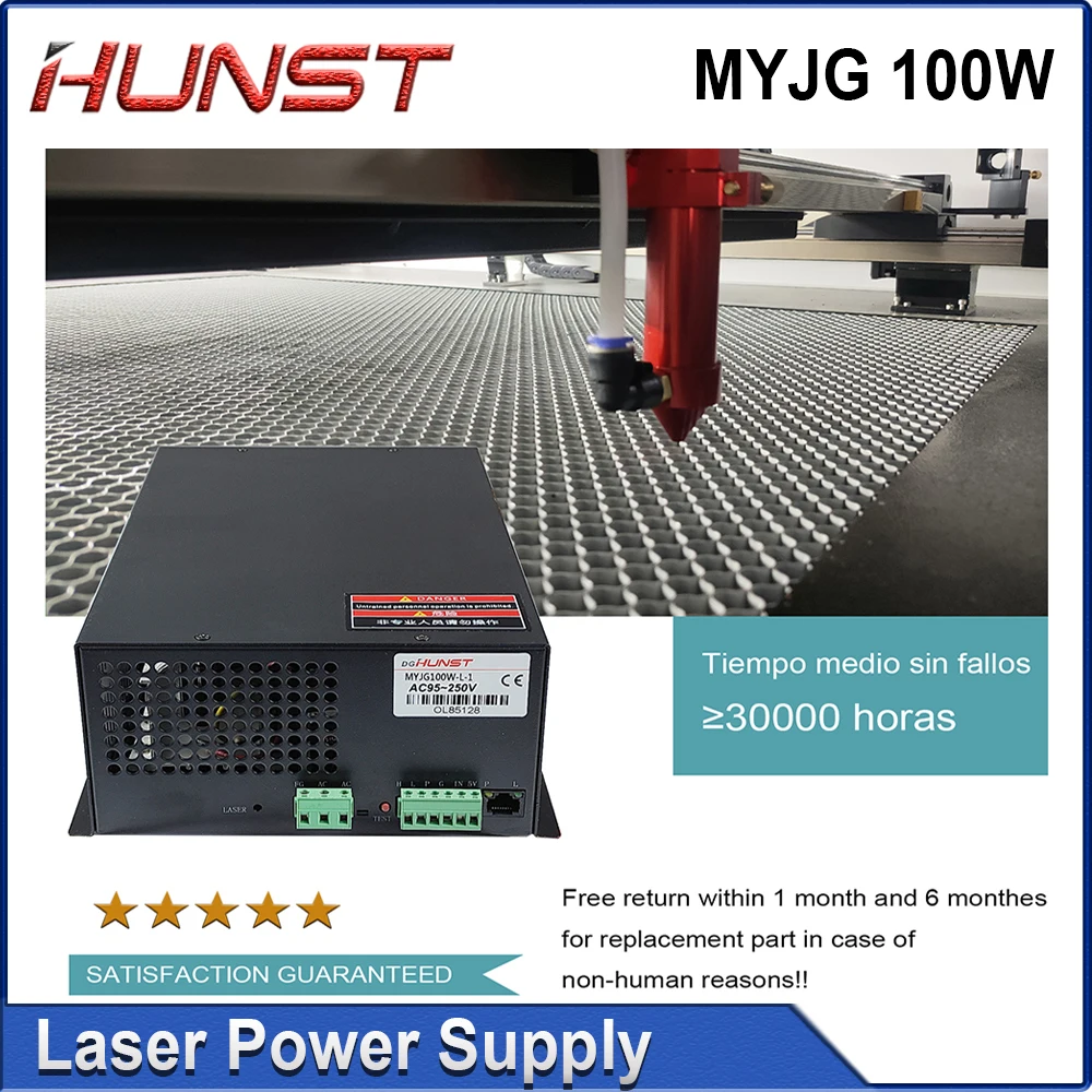 Imagem -02 - Hunst Co2 Laser Power Supply Gerador a Laser para Gravação e Tubo de Máquina de Corte Myjg100w 80w 100w