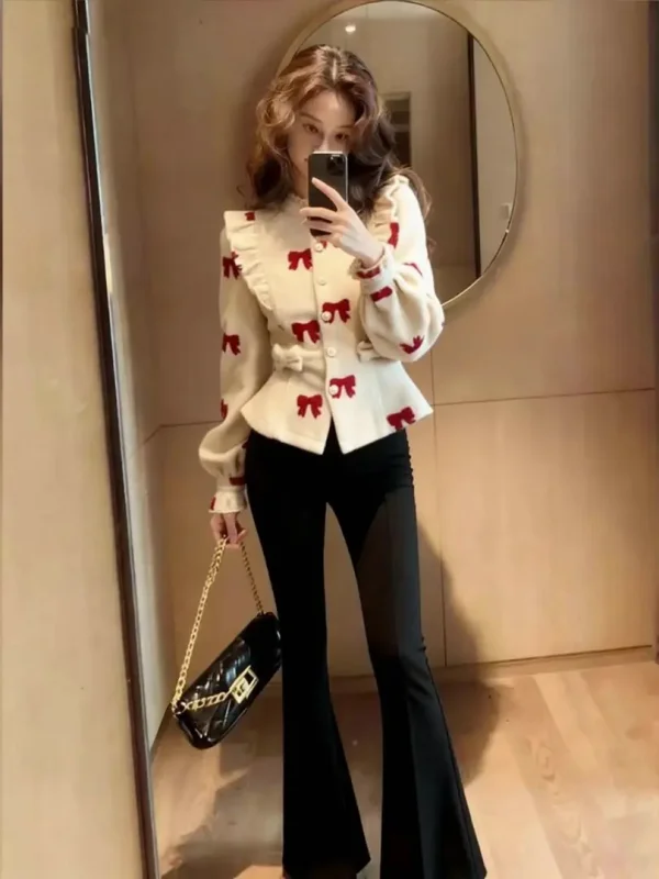 

Женский вязаный свитер с узлом и принтом, роскошный матовый дизайн, новинка зимы, повседневный стиль для работы и отдыха