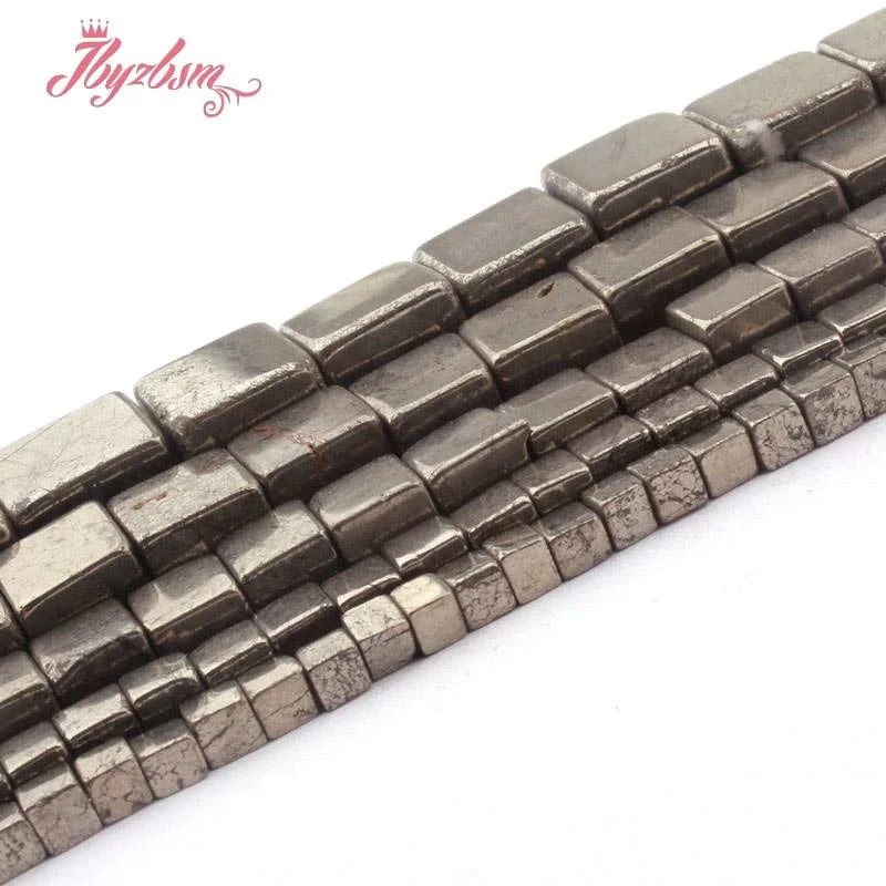 4/6/8/10mm Natural Pyrite Square Cube Loose Natural Stone Beads For DIY Woman Jewelry Making Gift Necklace Bracelet Strand 15\