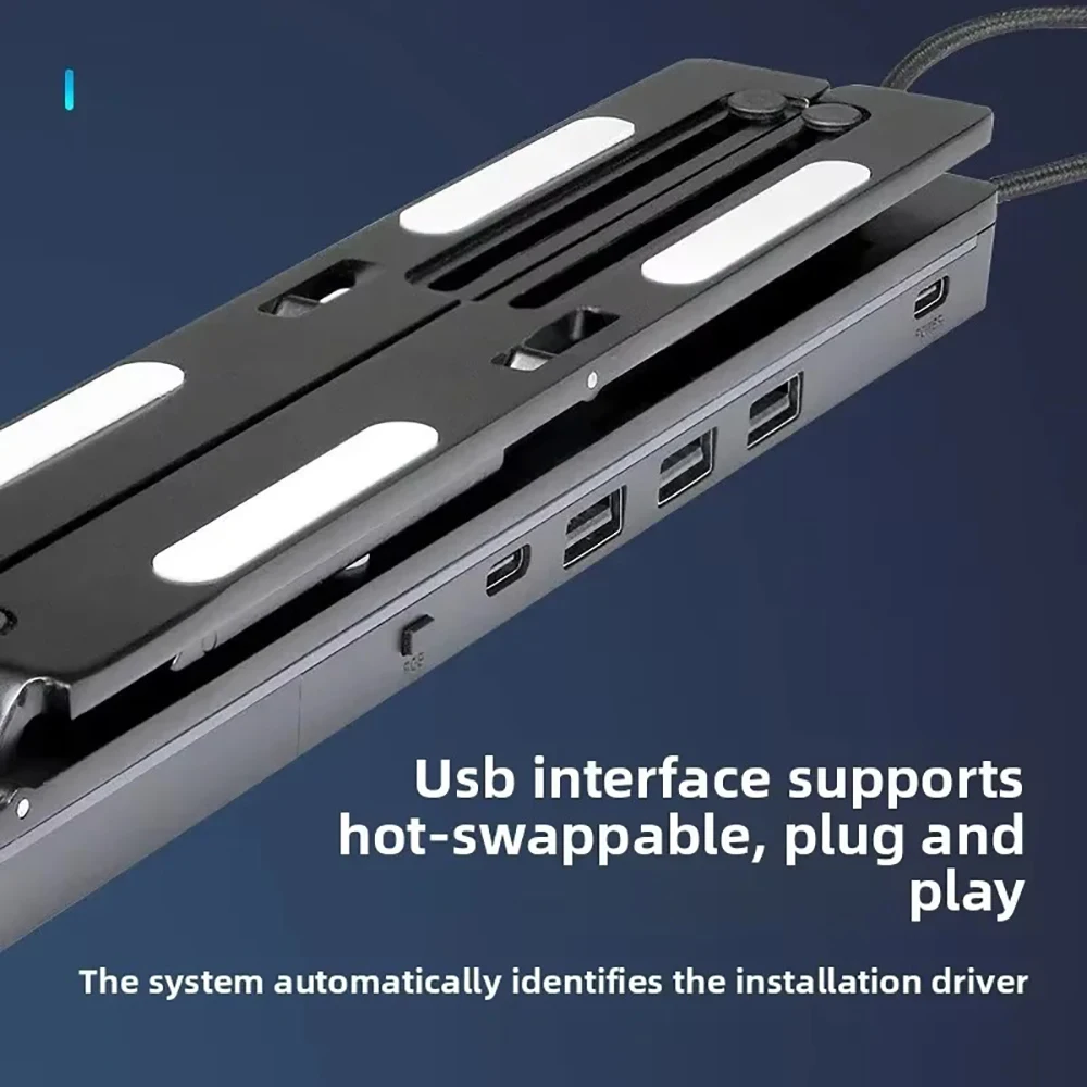 Tablet Bracket Docking Station 4-in-1 USB C Hub Aluminium Alloy Laptop Holder Docking Station TYPE-C USB Splitter for PC Macbook