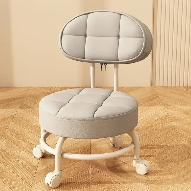 Pulley Low Stool Fashionable Chairs Bedroom Chair With Backrest Changing Shoes Stools Silent Walking Stool Household Living Room