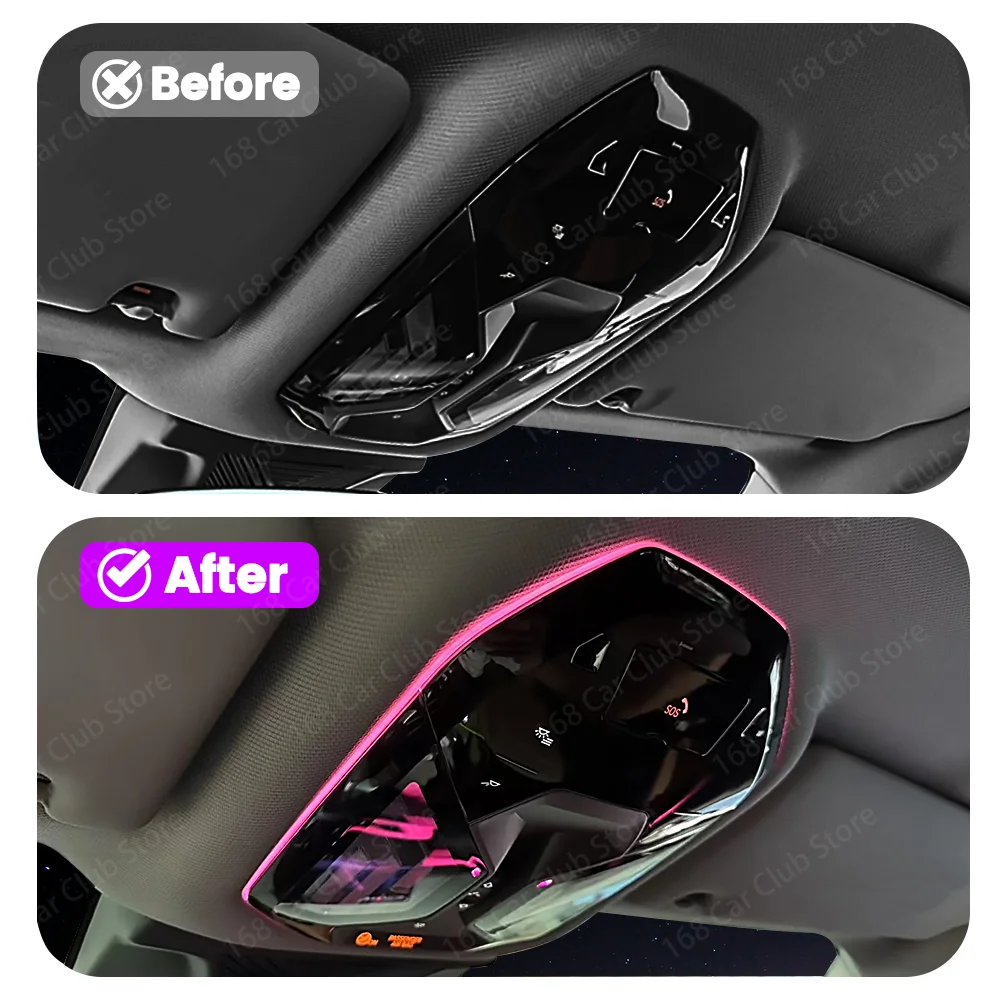 LED 11 Color Front Reading Light Ambient Light For BMW New 5 Series G60 i5 Car Lnterior Modification Decorative Light Frame