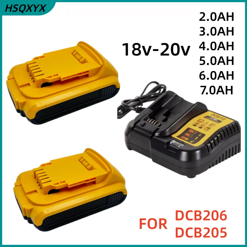 7Ah ForDCB206 DCB205 DCB204 DCB200 20V-18V Battery DCB204 Re