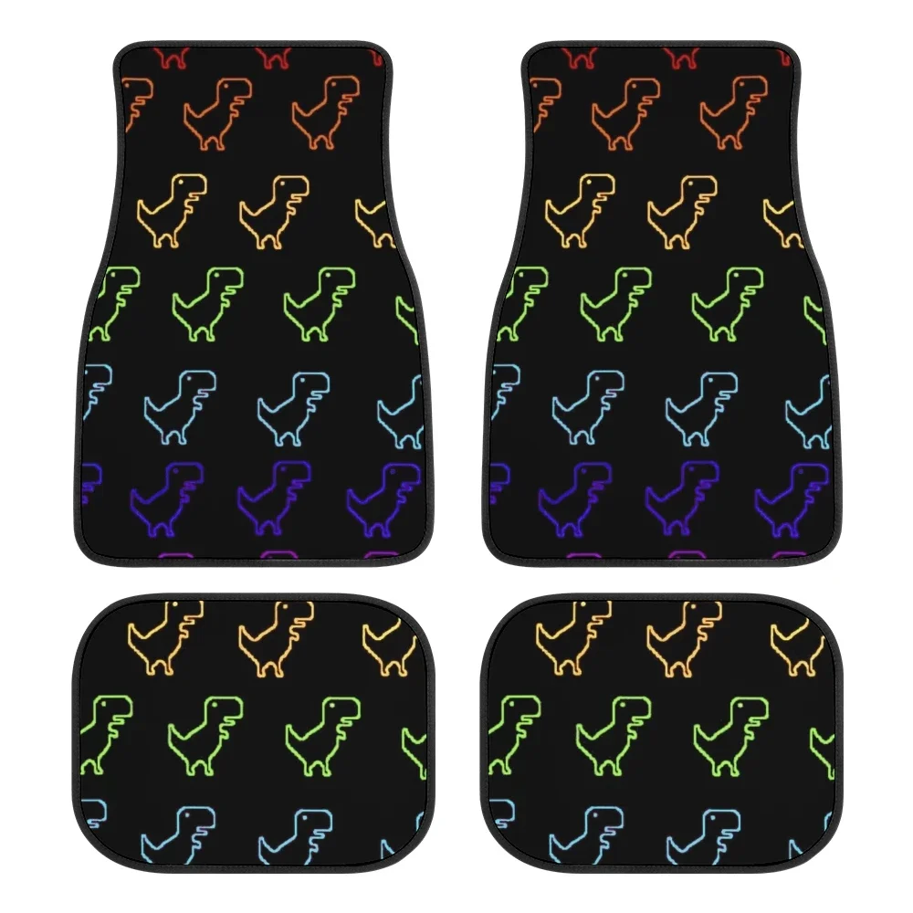 Pequeno dinossauro dos desenhos animados tapetes do carro caber a maioria dos tapetes de borracha interior do carro personalizado impresso padrão tapetes 4 pçs