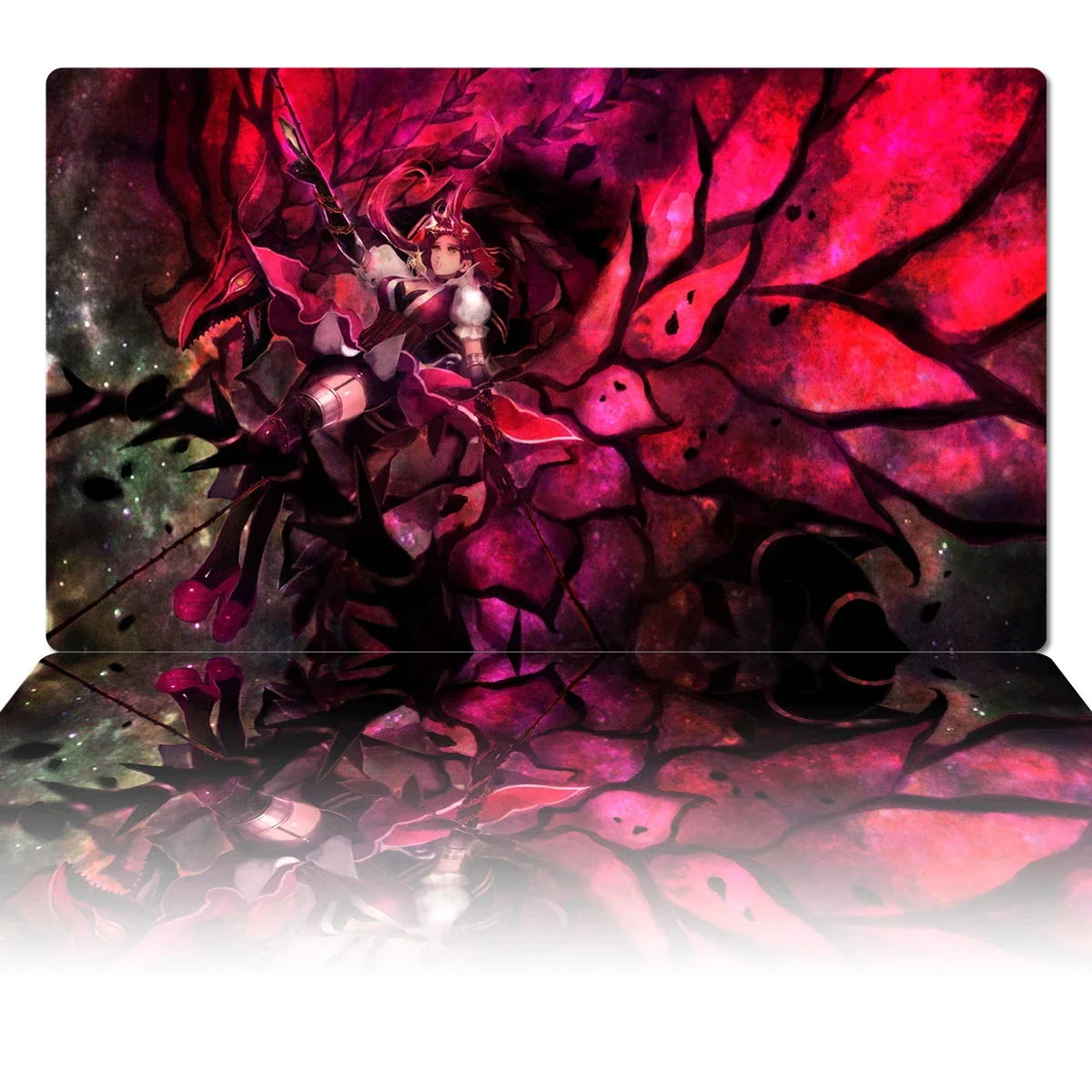 YuGiOh Playmat Akiza Izinski Black Rose Dragon TCG CCG Board Game Trading Card Game Mat Anime Mouse Pad Rubber Desk Mat Zone Bag