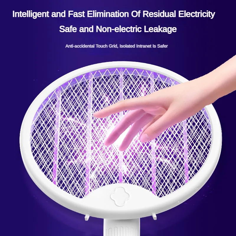 Foldable Electric Mosquito Swatter With USB Charging Wall Mounted Handheld Mosquito Repellent Lamp Outdoor Insect Repellent