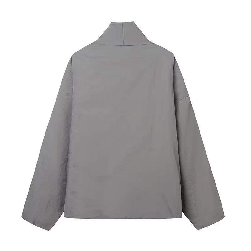 Casual Lace Up Coat Women Cotton V-neck Luxury Pocket 2025 Autumn Thick Jackets Female Chic Street Casual Outwear Tops ﻿