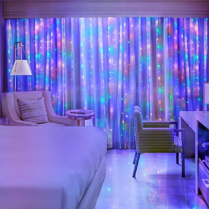 3x3m Curtain Garland on The Window USB Power Fairy Lights Festoon with Remote New Year Garland Led Lights Christmas Decor image 3