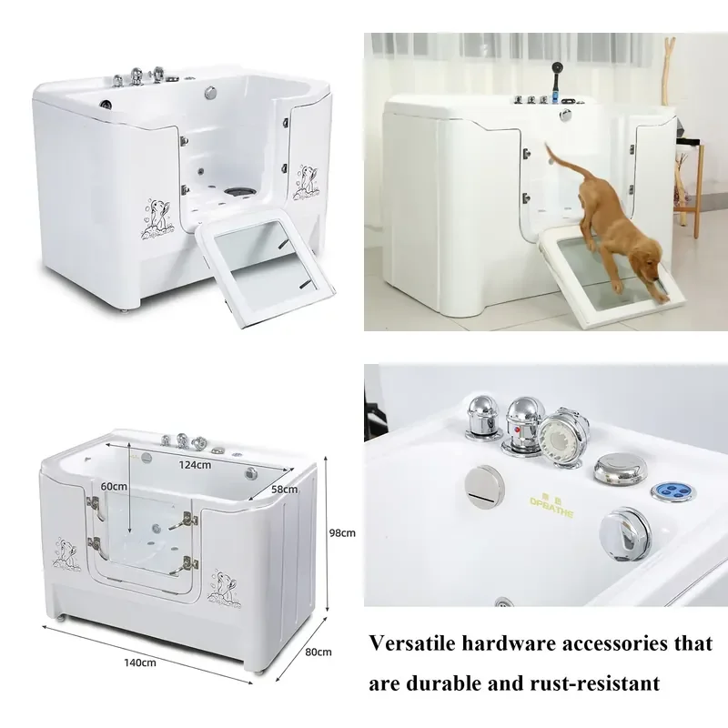 Acrylic Multi-Function for Cats Dogs Modern Indoor Bathroom Use All Seasons Milky Bath Spa Bathtub Hydro Massage Ozone Yifan