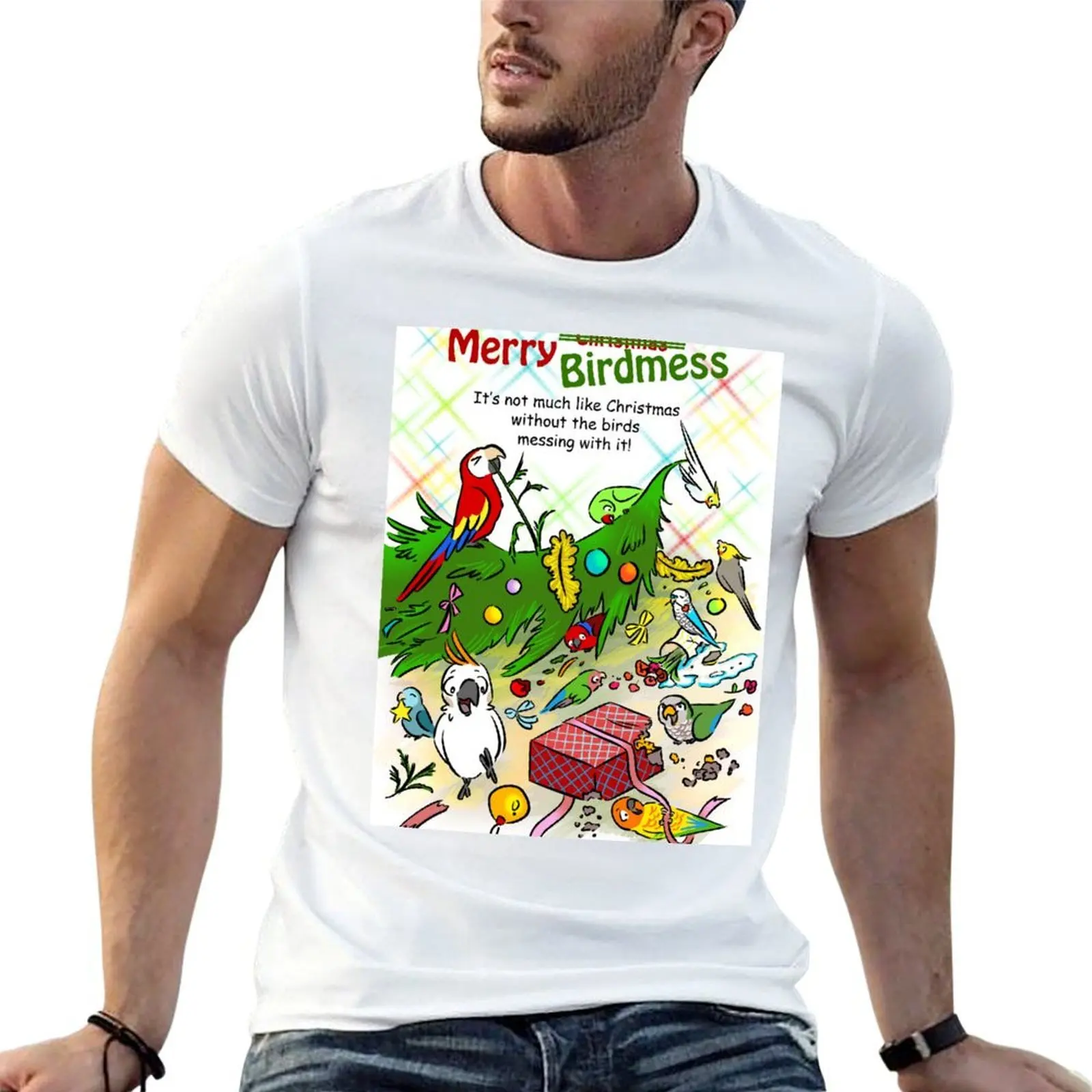 Merry birdmess T-Shirt mens graphic t shirts cotton tshirt 100% printed t shirts for man T-shirt