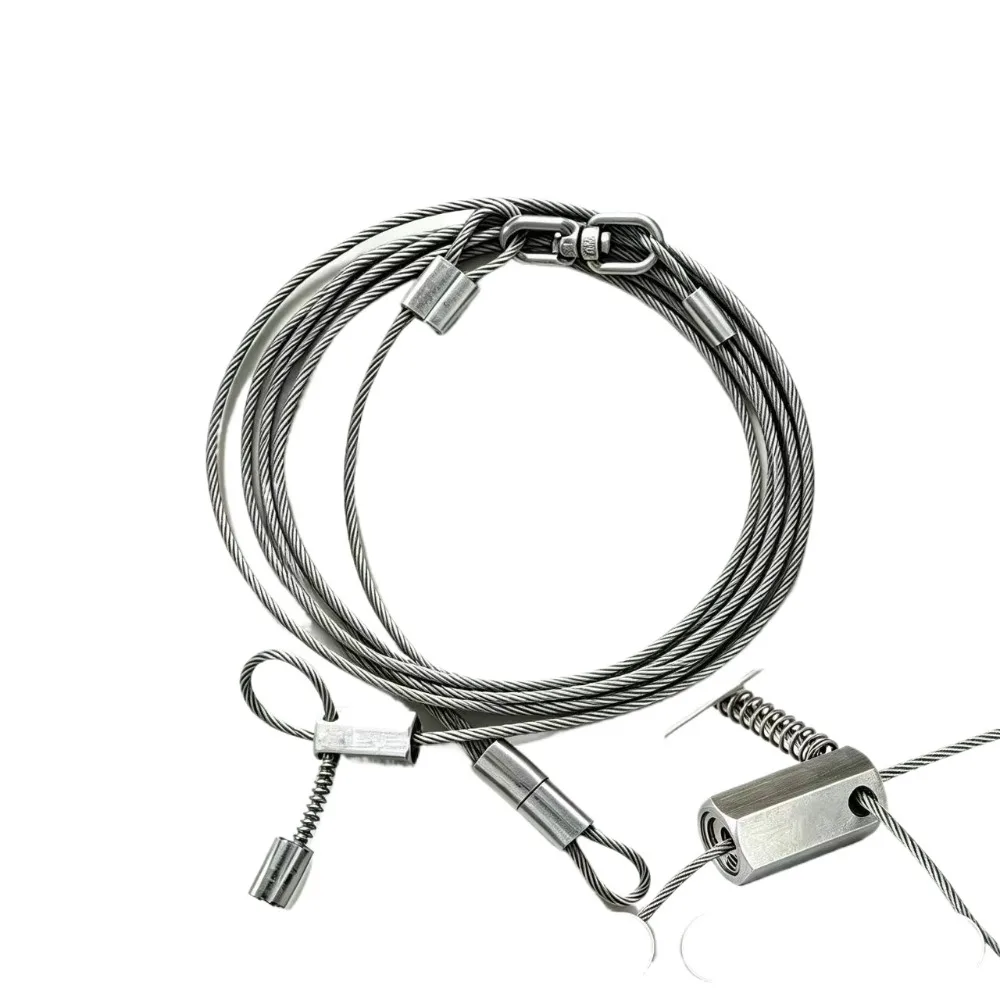 1PC Wild Boar Trap Spring Replacement with Nuts Wire Rope Diameter 4mm Stronger Spring for Trapping